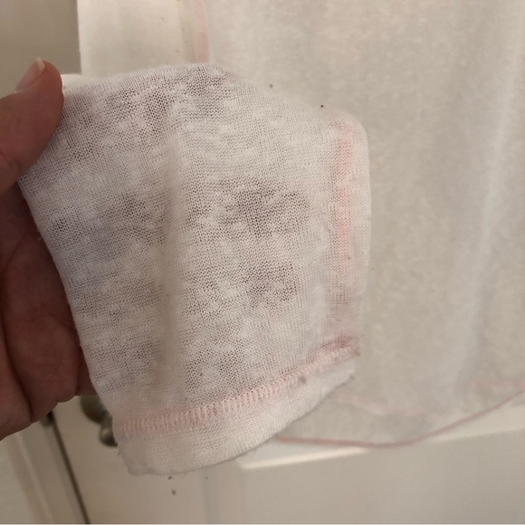 Free People Beach gauze pink blouse long sleeve lightweight pink summer top L - Picture 7 of 11